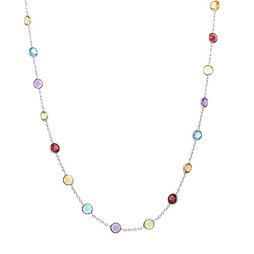 Multi Color Stone By The Yard Necklace