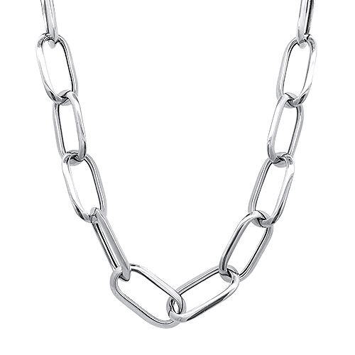 Silver Oval Link Necklace - Underwoods Jewelers
