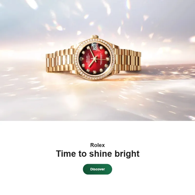 Rolex Datejust 31 with a red diamond dial, diamond bezel and jubilee bracelet in 18kt yellow gold. Model number 278288RBR-0041