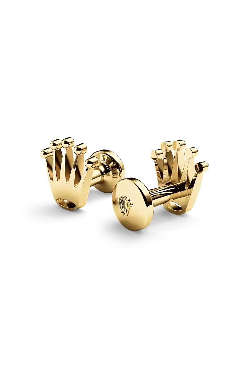 rolex ‘Crown’ cufflinks in Yellow gold, A1018 at underwood jewelers