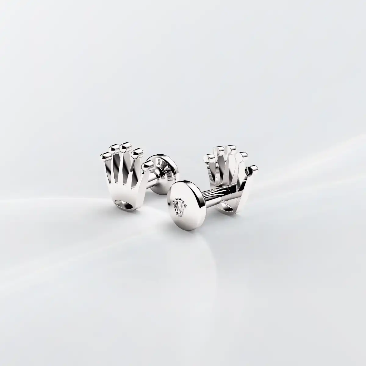 rolex ‘Crown’ cufflinks in White gold, A1019 at underwood jewelers