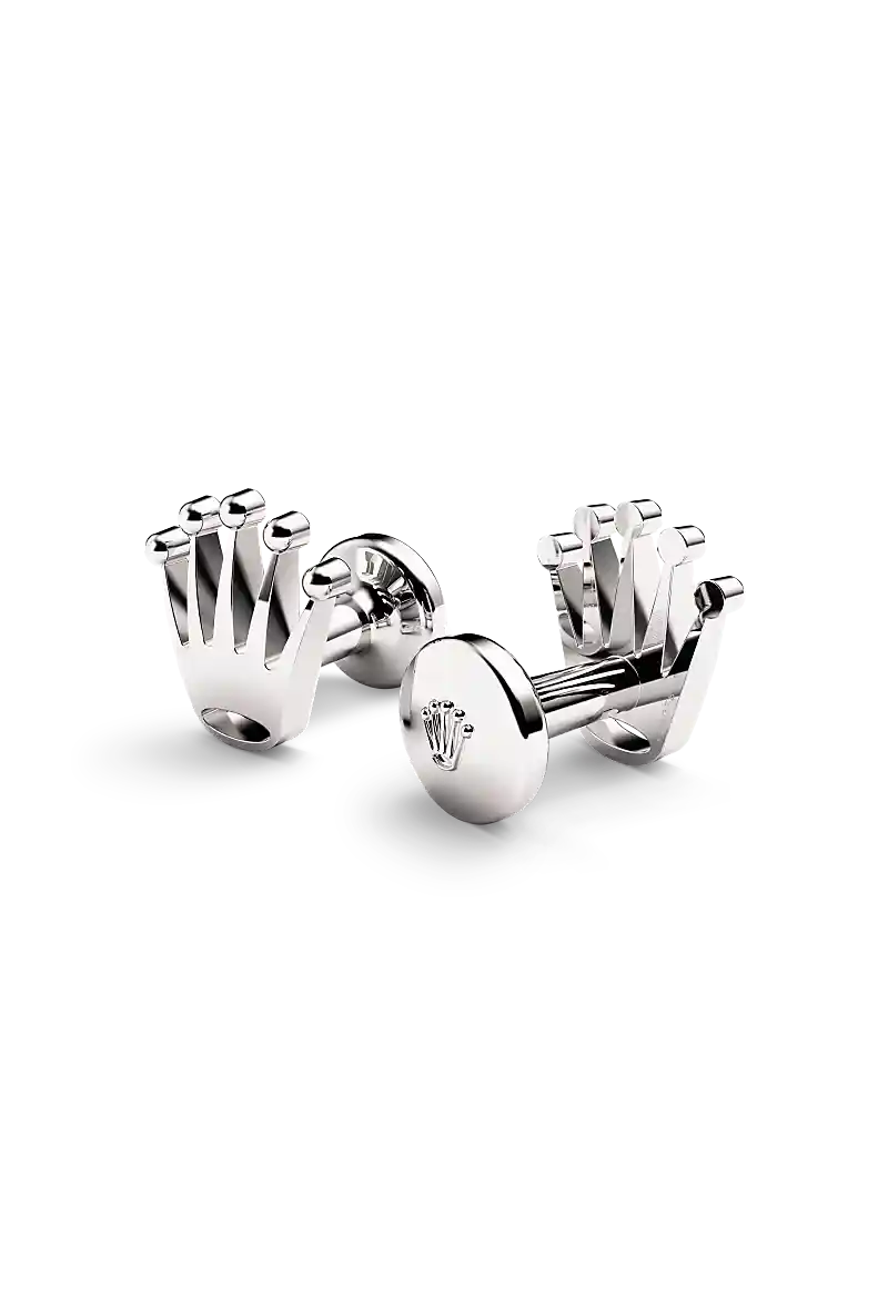 rolex ‘Crown’ cufflinks in White gold, A1019 at underwood jewelers