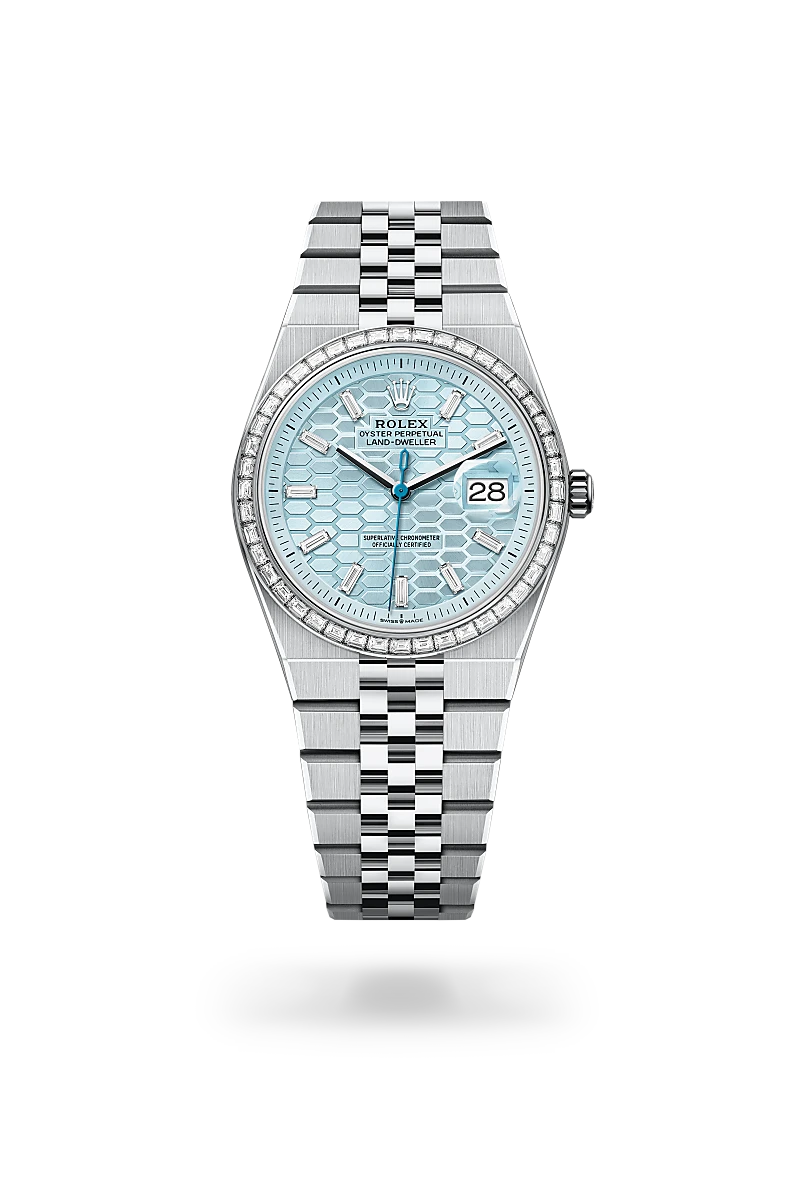 rolex Land-Dweller in Platinum, M127286TBR-0001 - underwood jewelers