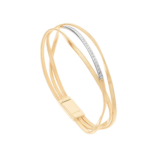 Marrakech 3-Strand Coil Bangle with Diamonds