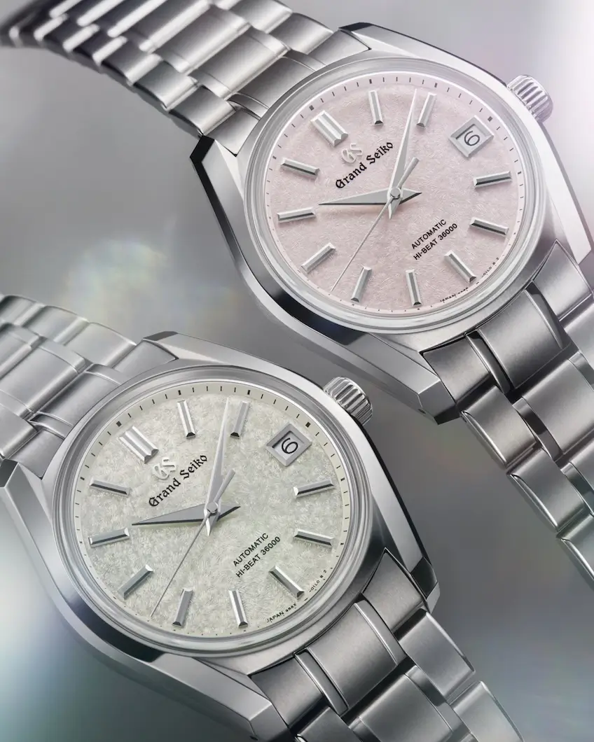 Grand Seiko watches displayed at Underwood Jewelers