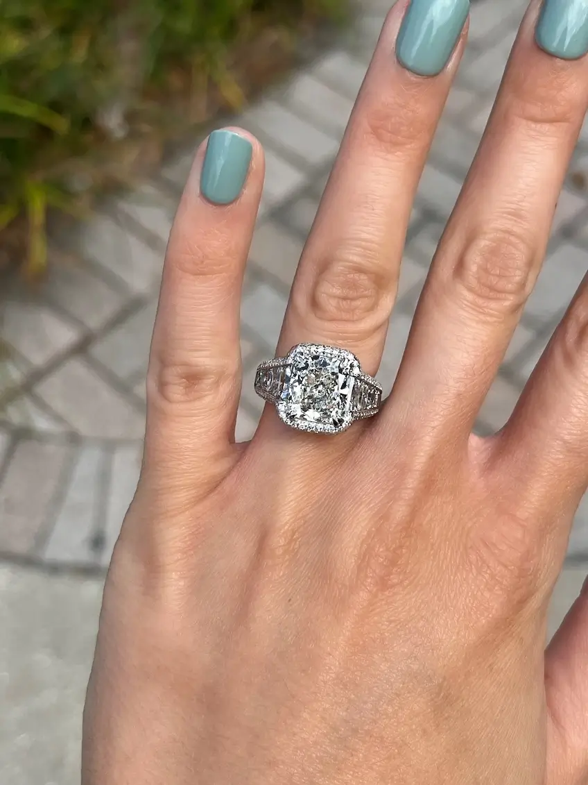 model wearing a diamond ring from Underwood Jewelers