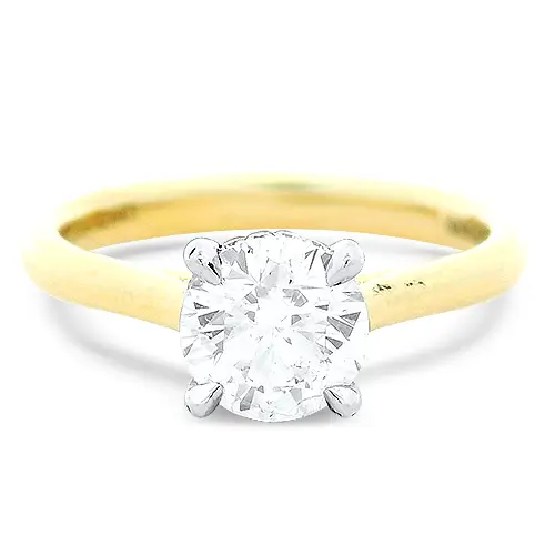 1.14CTW DIAMOND SOLITAIRE RING WITH DIAMOND BELT