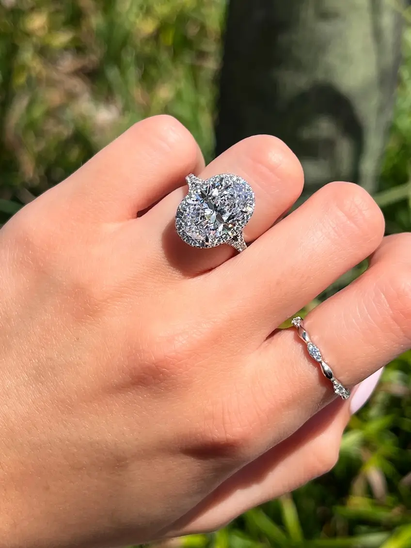 diamond ring on model's finger