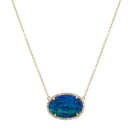 Diamond & Emerald Starburst Necklace in 14kt Yellow Gold - Underwood Jewelers