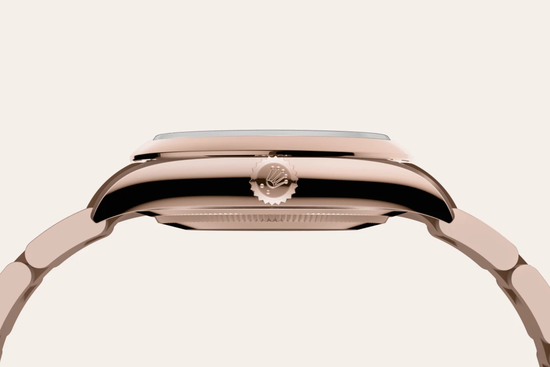 rolex Oyster Perpetual in 18 kt Everose gold, M124205-0002 - underwood jewelers