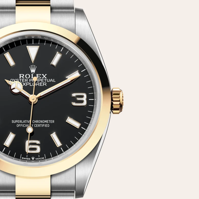 rolex Explorer in Yellow Rolesor - combination of Oystersteel and yellow gold, M124273-0001 - underwood jewelers