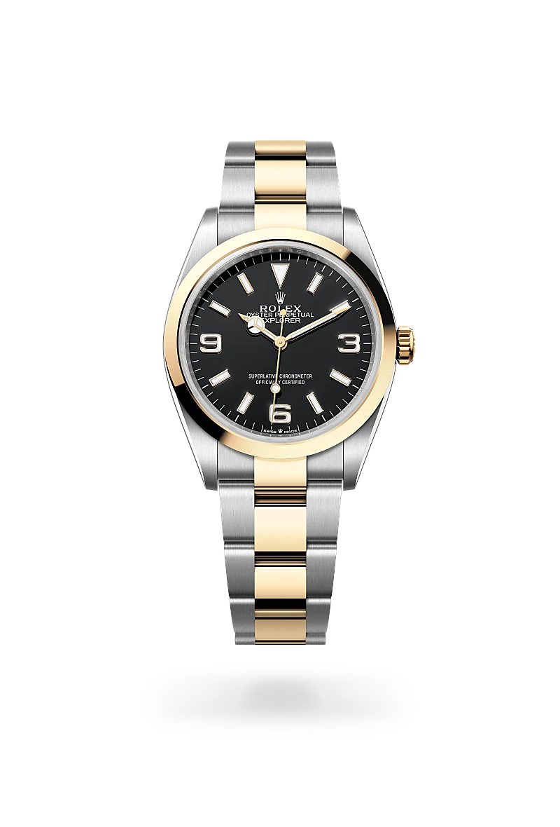 rolex Explorer in Yellow Rolesor - combination of Oystersteel and yellow gold, M124273-0001 - underwood jewelers