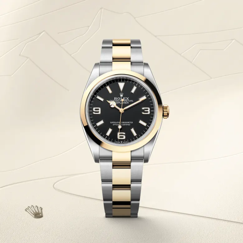 rolex Explorer in Yellow Rolesor - combination of Oystersteel and yellow gold, M124273-0001 - underwood jewelers