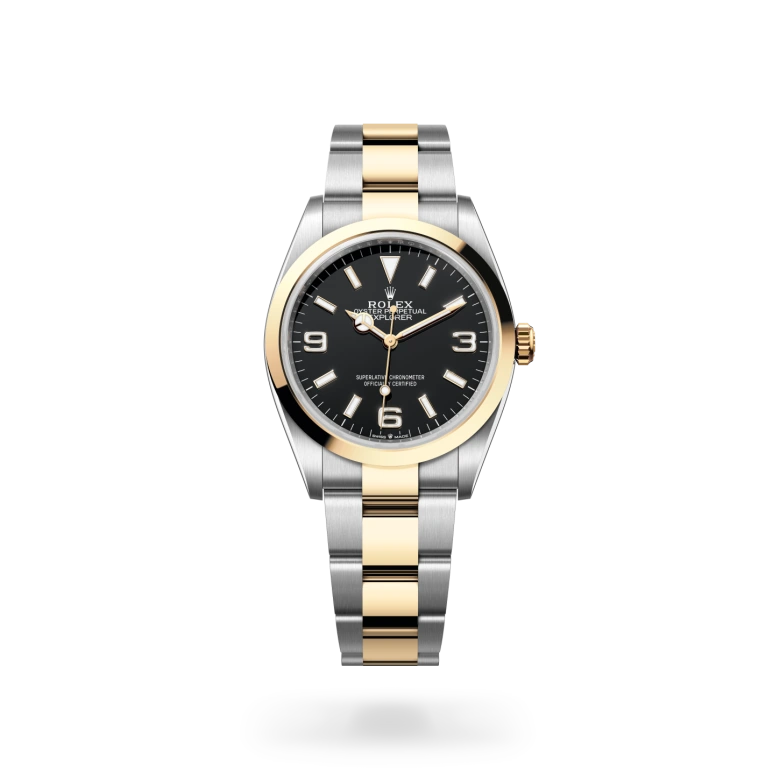 rolex Explorer in Yellow Rolesor - combination of Oystersteel and yellow gold, M124273-0001 - underwood jewelers