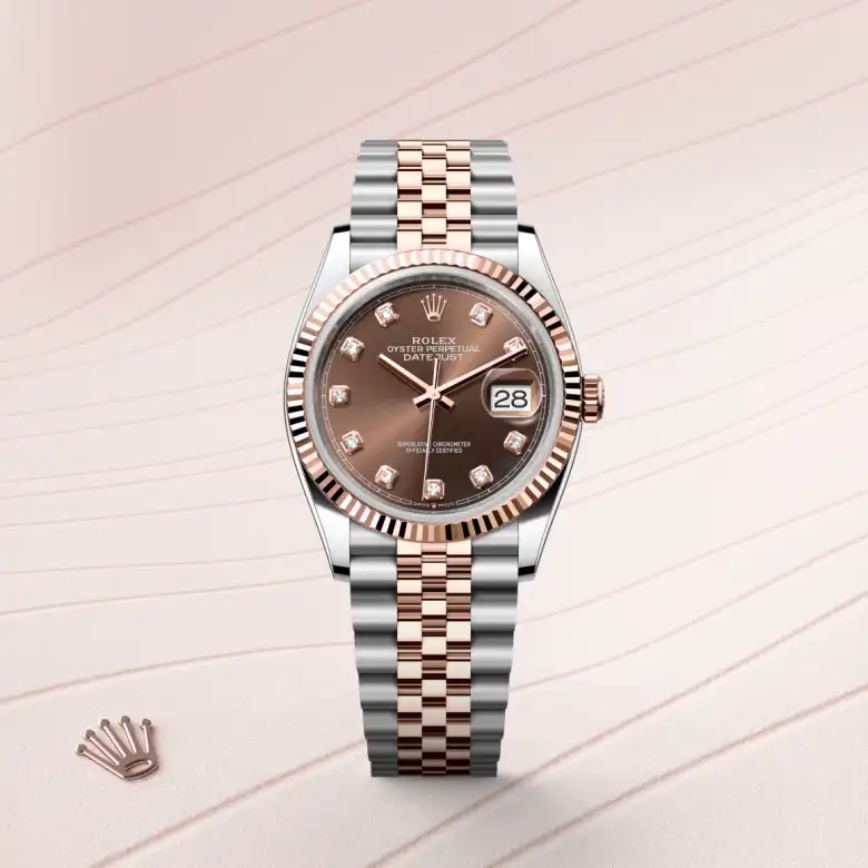 rolex Datejust in Everose Rolesor - combination of Oystersteel and Everose gold, M126231-0053 - underwood jewelers