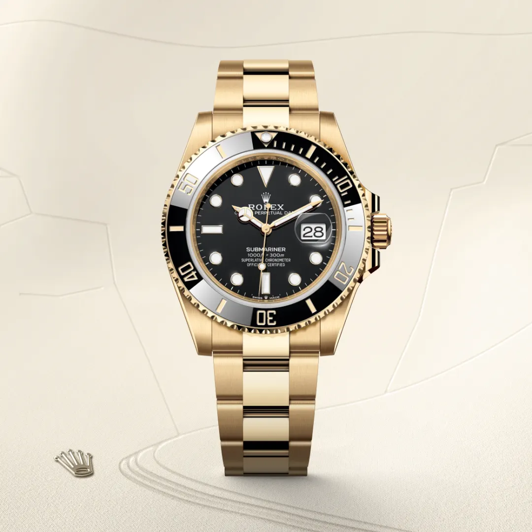 rolex Submariner in 18 kt yellow gold, M126618LN-0002 - underwood jewelers