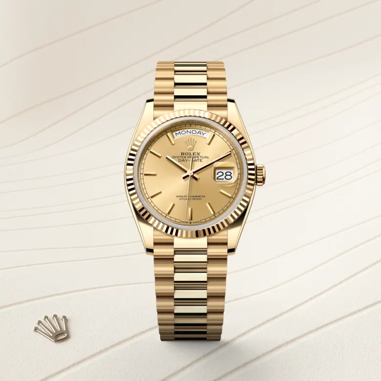 rolex Day-Date in 18 kt yellow gold, M128238-0045 - underwood jewelers