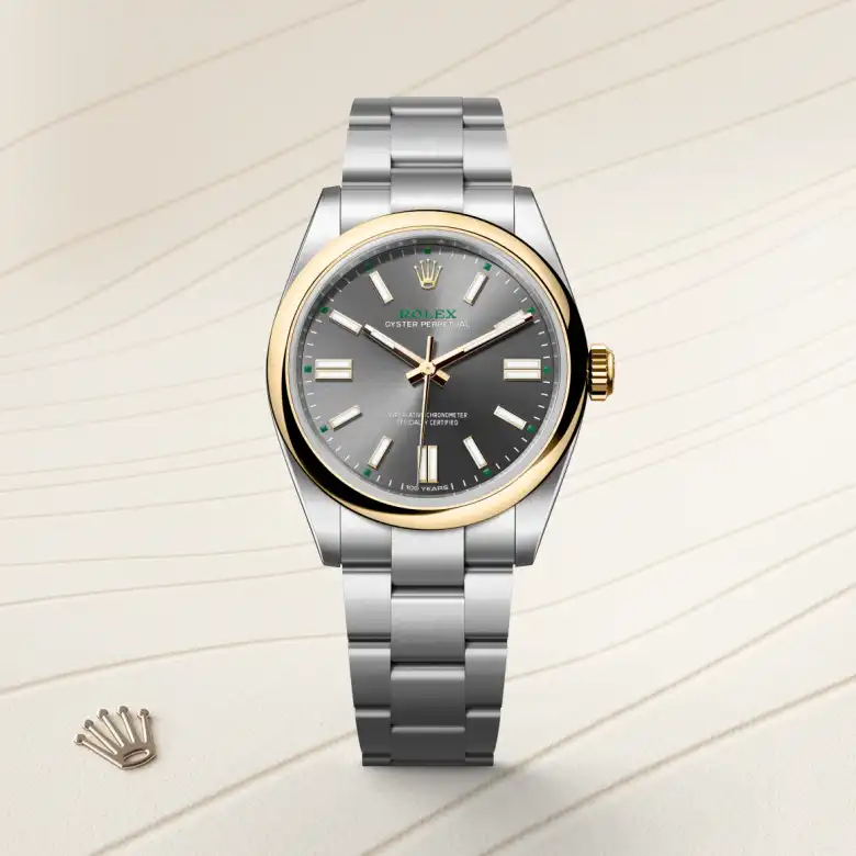 rolex Oyster Perpetual in Yellow Rolesor - combination of Oystersteel and yellow gold, M134303-0001 - underwood jewelers