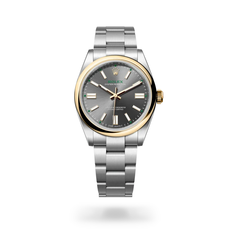rolex Oyster Perpetual in Yellow Rolesor - combination of Oystersteel and yellow gold, M134303-0001 - underwood jewelers
