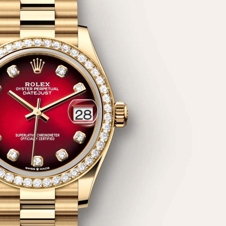 rolex Datejust in 18 kt yellow gold, M278288RBR-0041 - underwood jewelers