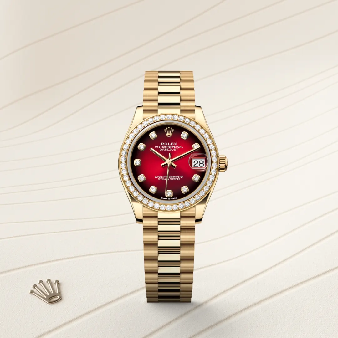 rolex Datejust in 18 kt yellow gold, M278288RBR-0041 - underwood jewelers