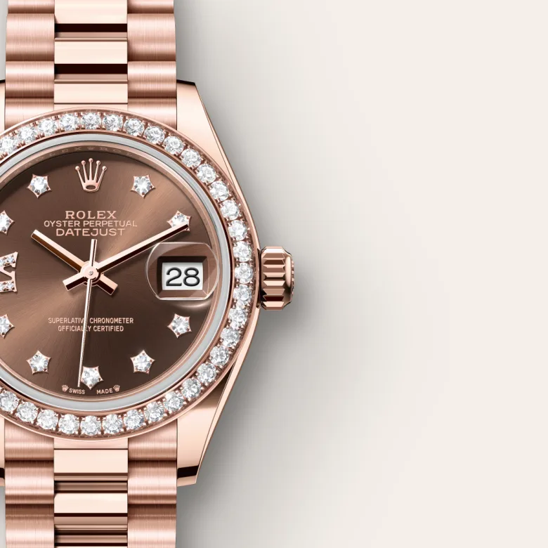 rolex Lady-Datejust in 18 kt Everose gold, M279135RBR-0001 - underwood jewelers