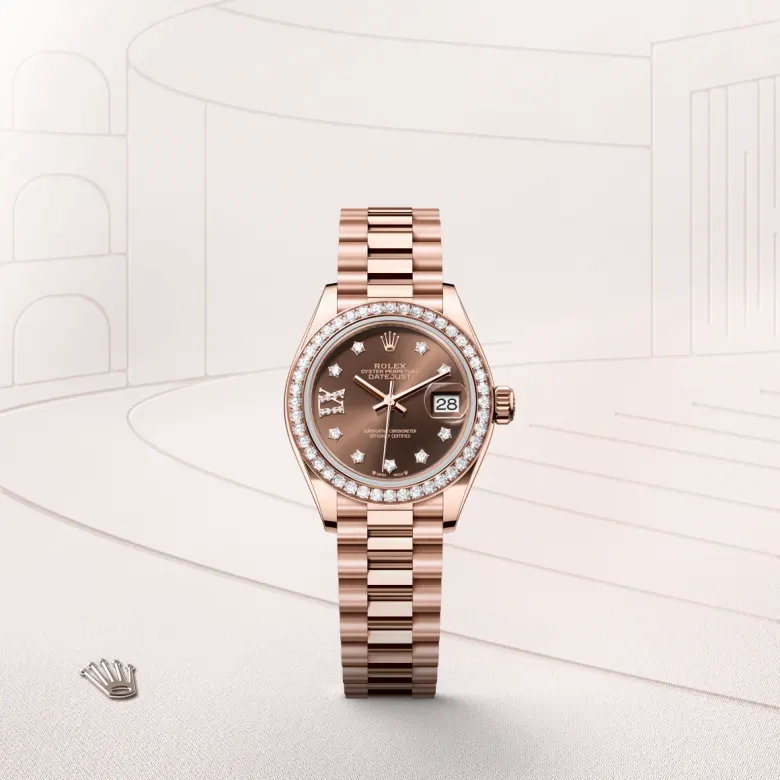 rolex Lady-Datejust in 18 kt Everose gold, M279135RBR-0001 - underwood jewelers