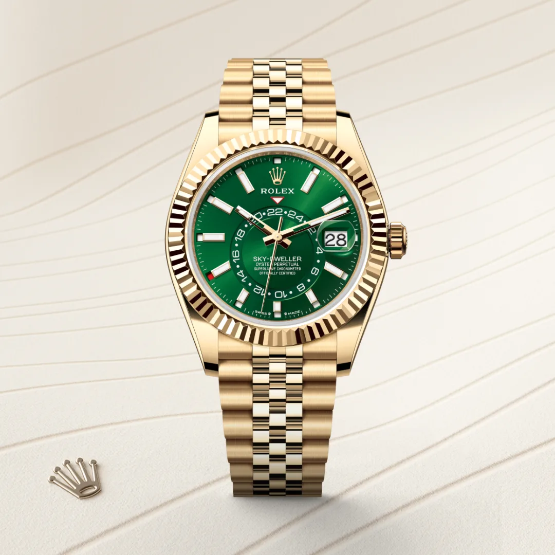 rolex Sky-Dweller in 18 kt yellow gold, M336938-0008 - underwood jewelers