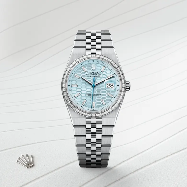rolex Land-Dweller in Platinum, M127286TBR-0001 - underwood jewelers