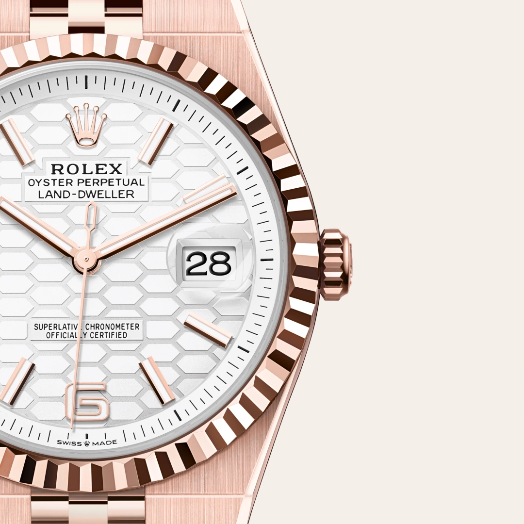 ノエル☆スワロフスキー Rolex Land-Dweller 40 18 kt Everose gold, M127335-0001