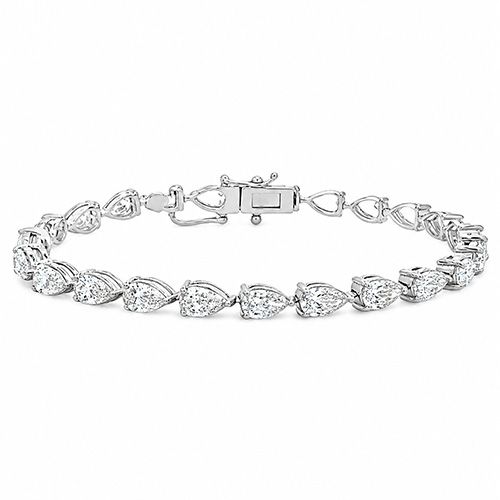 7.56ctw Pear Shape Diamond Tennis Bracelet