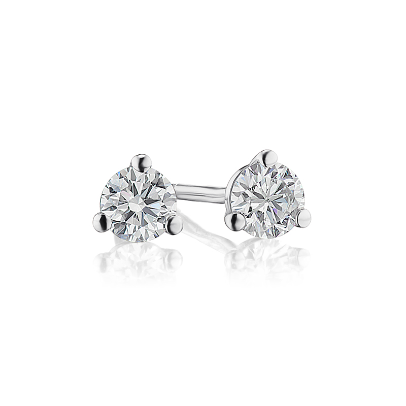 .35ct Ideal Cut Diamond StudsA Classic Pair Of 18K White Gold 3-prong Martini .35ct Diamond Stud Earrings With Friction Posts And Jumbo Backs.