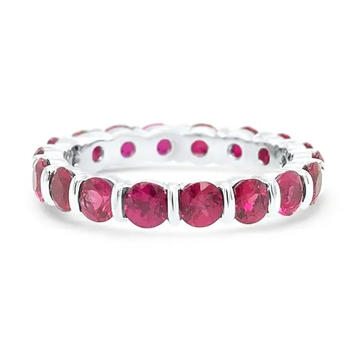 14KT WHITE GOLD RUBY ETERNITY BAND