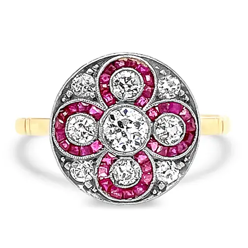 ANTIQUE RUBY & DIAMOND RING