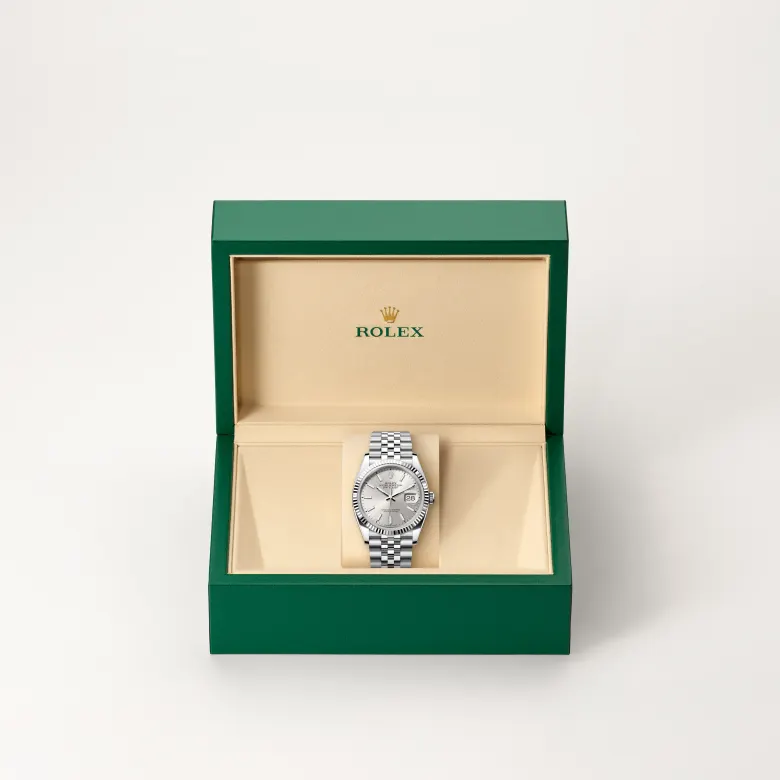 rolex Datejust in White Rolesor - combination of Oystersteel and white gold, M126234-0013 - Underwood Jewelers