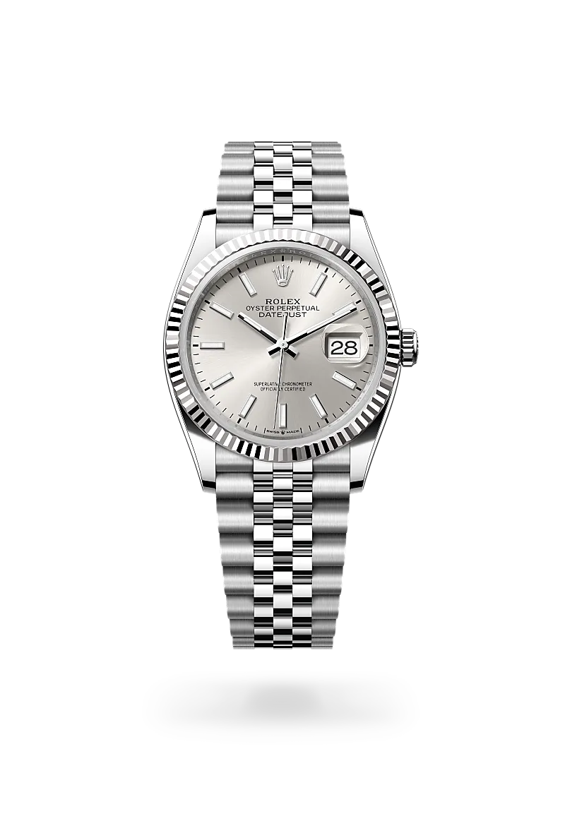 rolex Datejust in White Rolesor - combination of Oystersteel and white gold, M126234-0013 - Underwood Jewelers