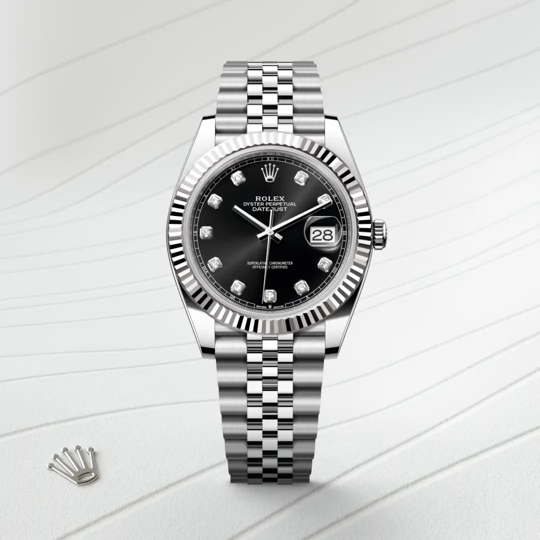 rolex Datejust in White Rolesor - combination of Oystersteel and white gold, M126334-0012 - Underwood Jewelers