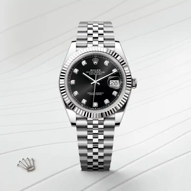 rolex Datejust in White Rolesor - combination of Oystersteel and white gold, M126334-0012 - Underwood Jewelers