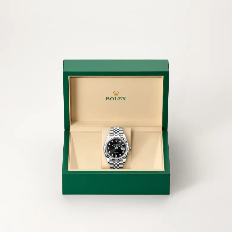 rolex Datejust in White Rolesor - combination of Oystersteel and white gold, M126334-0012 - Underwood Jewelers