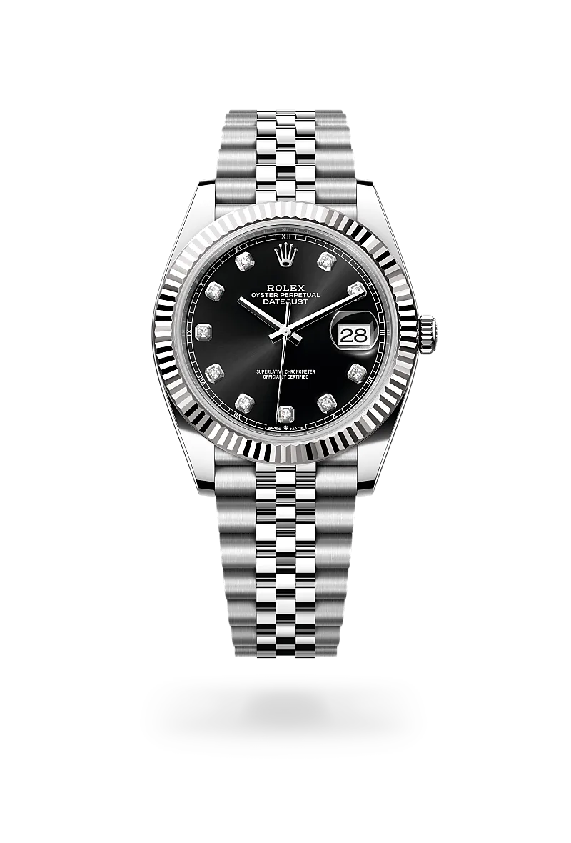 rolex Datejust in White Rolesor - combination of Oystersteel and white gold, M126334-0012 - Underwood Jewelers