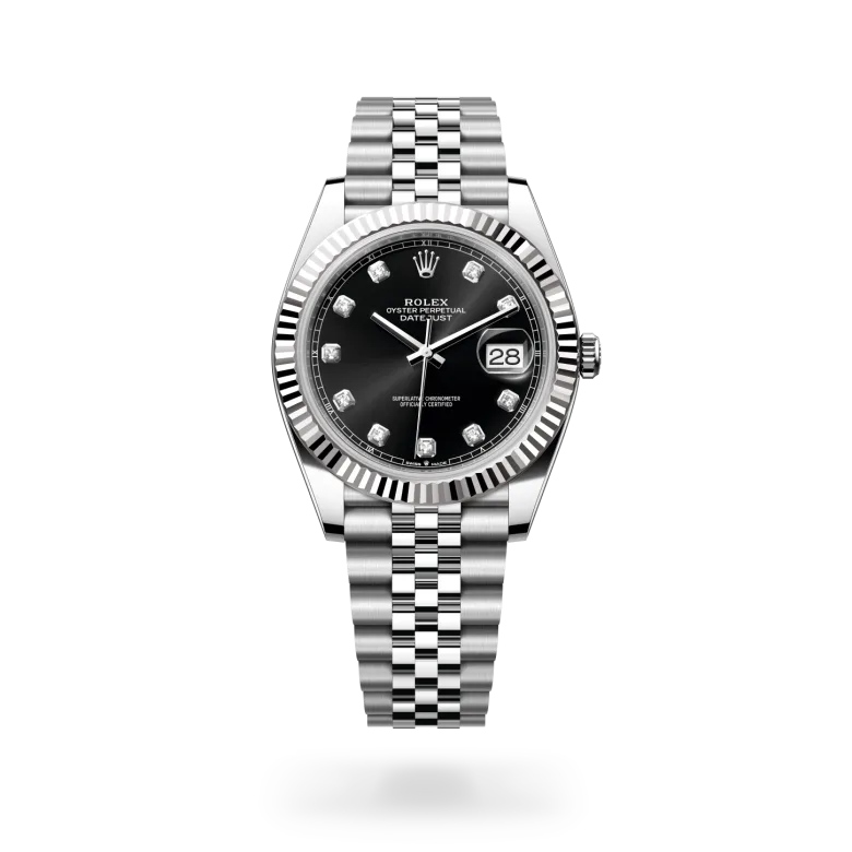 rolex Datejust in White Rolesor - combination of Oystersteel and white gold, M126334-0012 - Underwood Jewelers