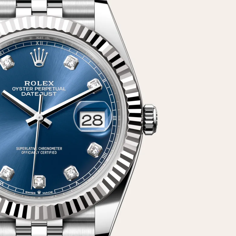 rolex Datejust in White Rolesor - combination of Oystersteel and white gold, M126334-0016 - Underwood Jewelers