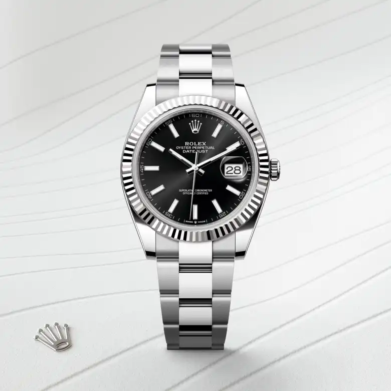 rolex Datejust in White Rolesor - combination of Oystersteel and white gold, M126334-0017 - Underwood Jewelers