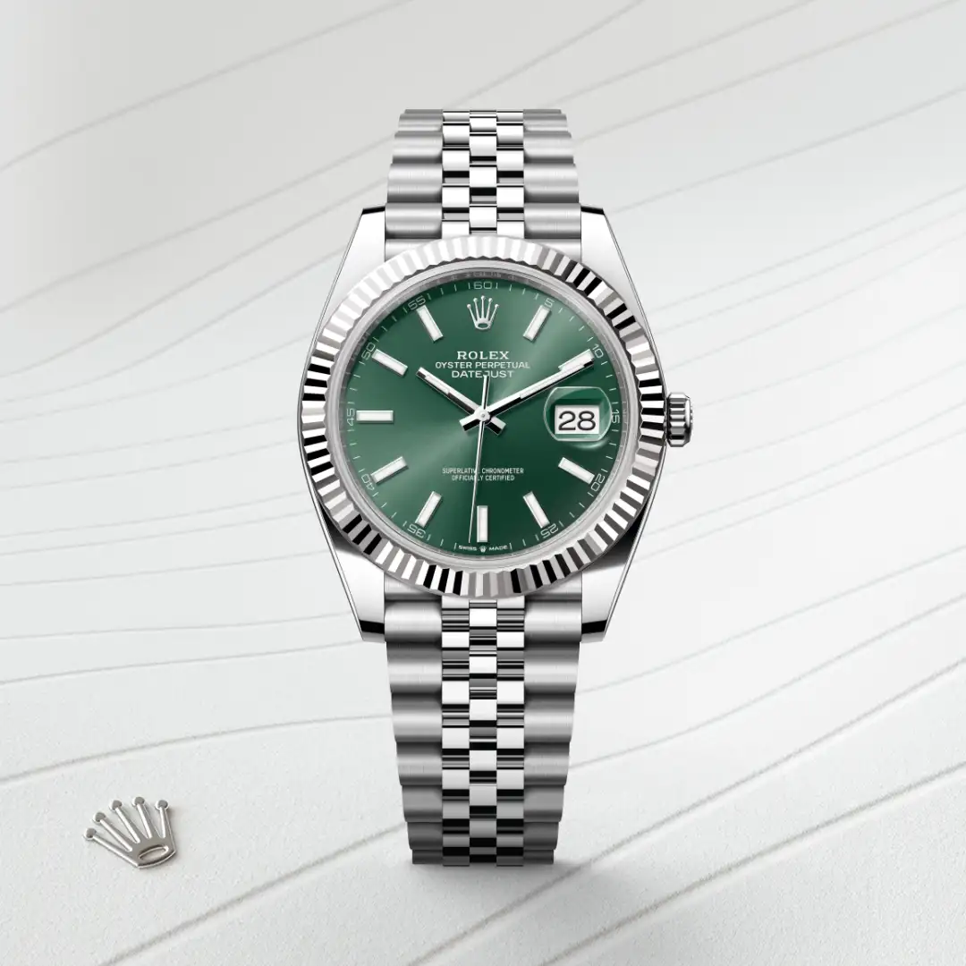 rolex Datejust in White Rolesor - combination of Oystersteel and white gold, M126334-0028 - Underwood Jewelers
