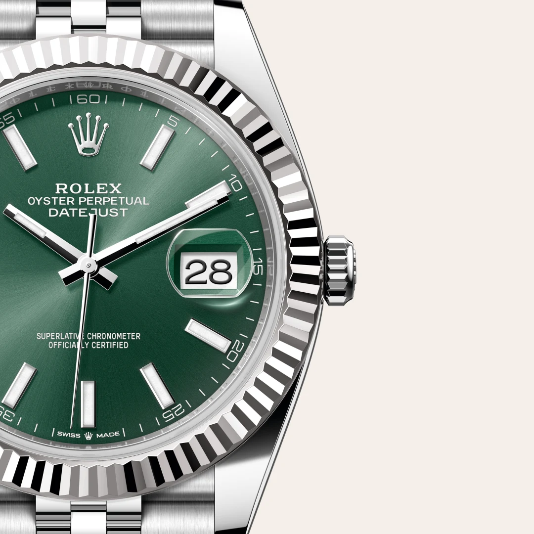 rolex Datejust in White Rolesor - combination of Oystersteel and white gold, M126334-0028 - Underwood Jewelers