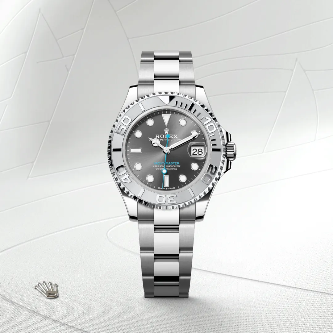 rolex Yacht-Master in Rolesium - combination of Oystersteel and platinum, M268622-0002 - Underwood Jewelers