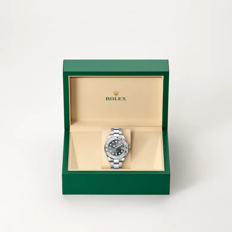 rolex Yacht-Master in Rolesium - combination of Oystersteel and platinum, M268622-0002 - Underwood Jewelers
