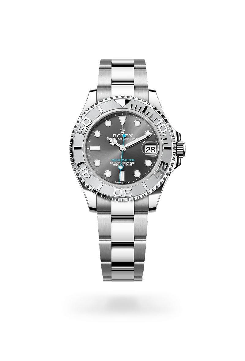 rolex Yacht-Master in Rolesium - combination of Oystersteel and platinum, M268622-0002 - Underwood Jewelers