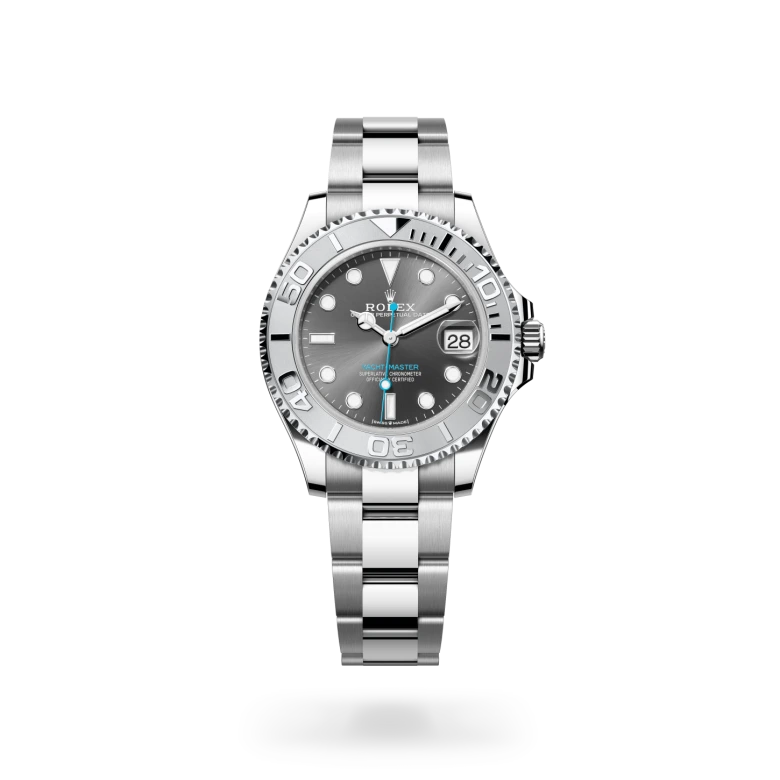 rolex Yacht-Master in Rolesium - combination of Oystersteel and platinum, M268622-0002 - Underwood Jewelers