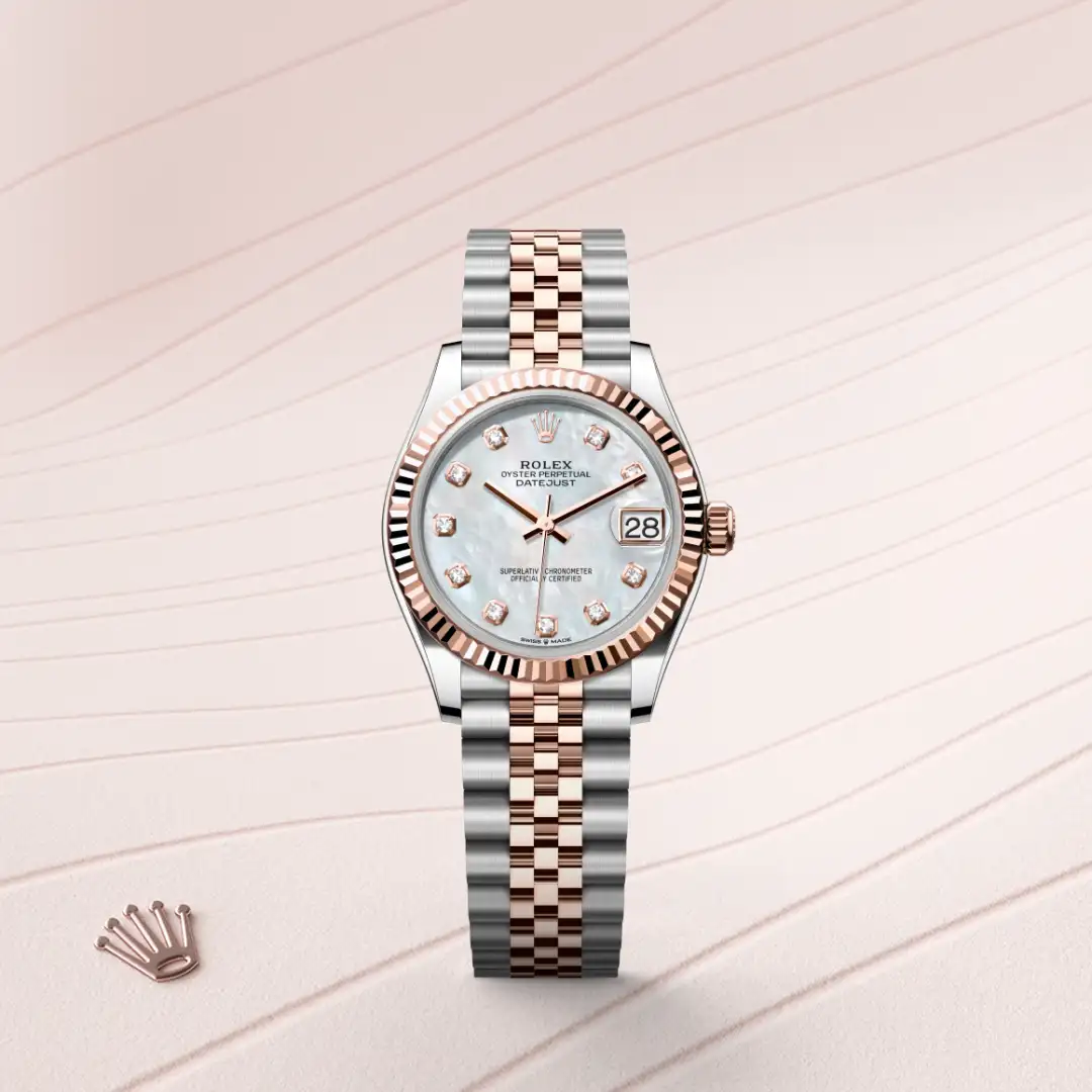 rolex Datejust in Everose Rolesor - combination of Oystersteel and Everose gold, M278271-0026 - Underwood Jewelers